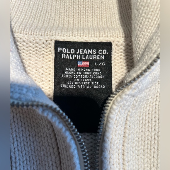 Men’s Polo Jeans Co 1/4 Zip Pullover Cotton Sweater - Picture 2 of 8